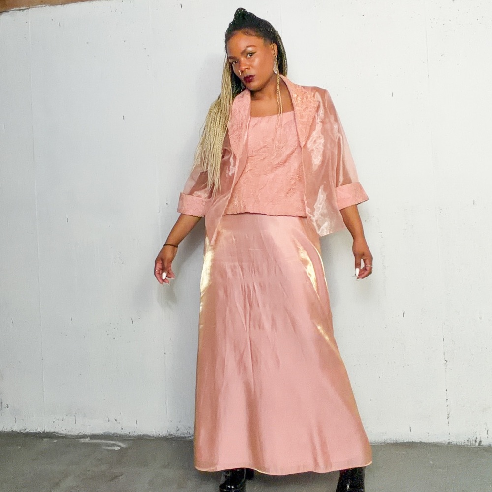 Vintage Blush Pink Dress Set, fits 12 - Picture 4 of 15